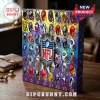 NFL 2026 Football Figurines Advent Calendar featuring 24 miniature team helmets with numbers on a purple gradient background.