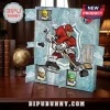 NHL Hockey Mini Figures Advent Calendar featuring a red-jerseyed player illustration and various sports collectibles.