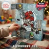 NHL Hockey Mini Figures Advent Calendar with open cardboard doors revealing small plastic athlete figurines and accessories.