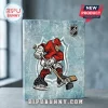 NHL Hockey Mini Figures Advent Calendar features a red-jersey player illustration on a blue ice-textured background.