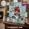 NHL Hockey Mini Figures Advent Calendar featuring a red hockey player illustration on a light blue ice-patterned box.