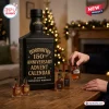 Front view of Noomoriey 150th Anniversary Advent Calendar with miniature whiskey bottles on a table.