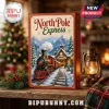 North Pole Express Train Christmas Advent Calendar 2026 box with a steam engine locomotive and snowy station illustration.