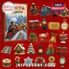 North Pole Express Train Christmas Advent Calendar 2026 set featuring festive miniature train cars and holiday ornaments.