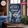 Northern Husky 24-Piece Acrylic Advent Calendar box featuring a husky in a blue snowflake scarf against an aurora sky.