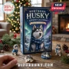 Northern Husky 24-Piece Acrylic Advent Calendar box featuring a husky in a scarf against a night sky with northern lights.
