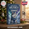 Northern Husky 24-Piece Acrylic Advent Calendar box featuring a husky in a scarf against a snowy aurora borealis backdrop.