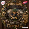 Notre Dame Fighting Irish Football Decorative Wreath with leprechaun mascot, stadium background, and gold football accents.