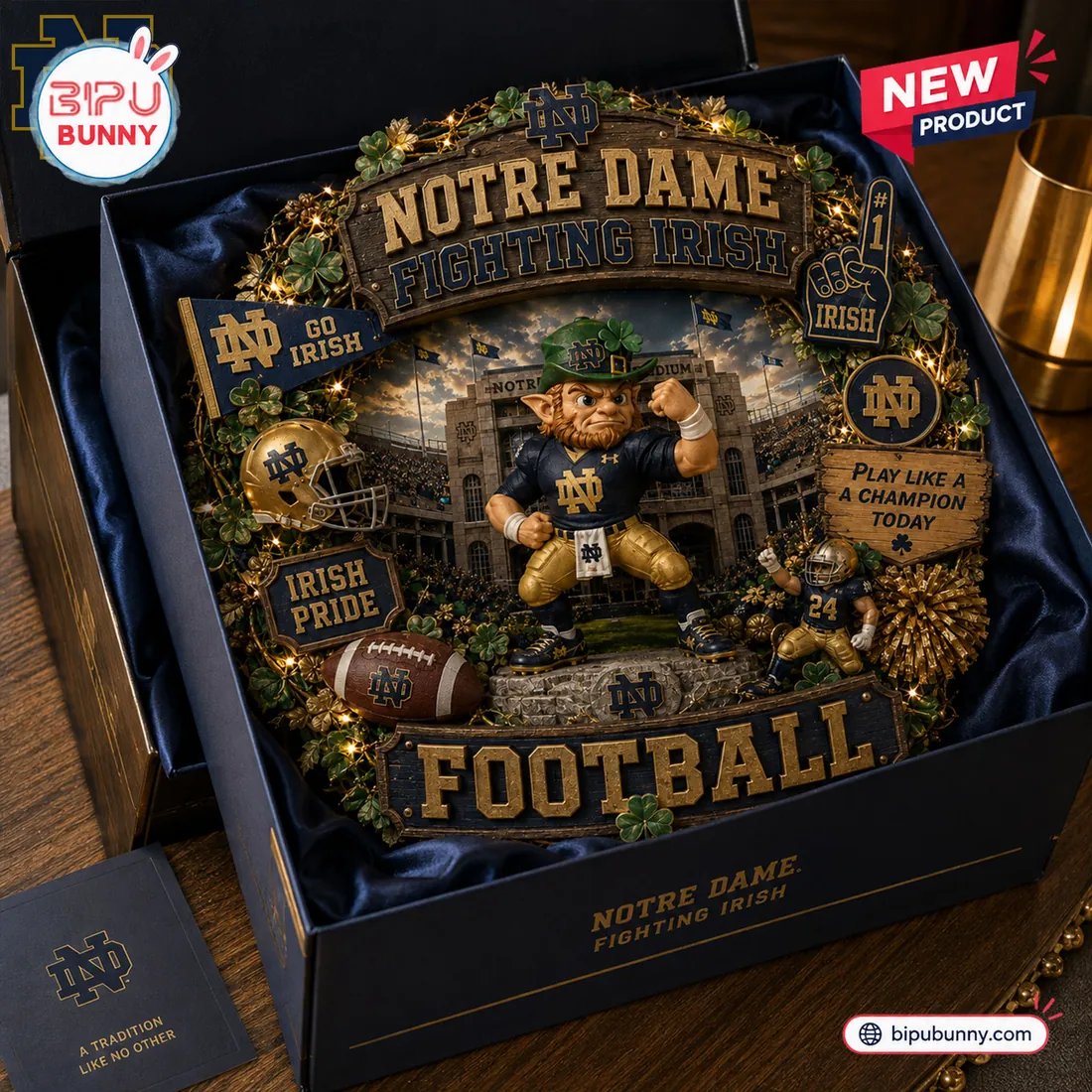 Notre Dame Fighting Irish Football Decorative Wreath Notre Dame Fighting Irish Football Decorative Wreath