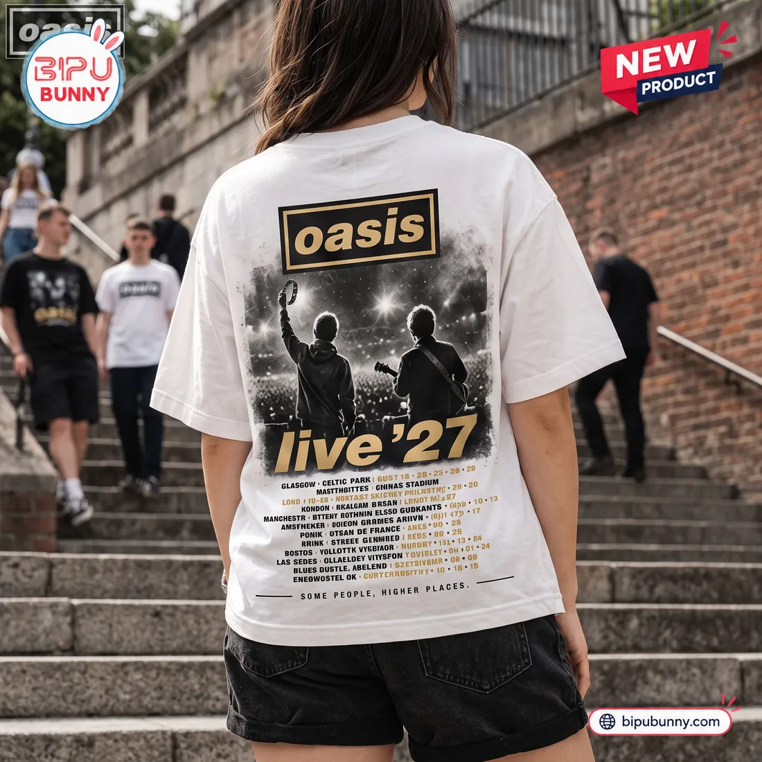 Oasis Band Tour 2027 White T-Shirt Oasis Band Tour 2027 White T-Shirt