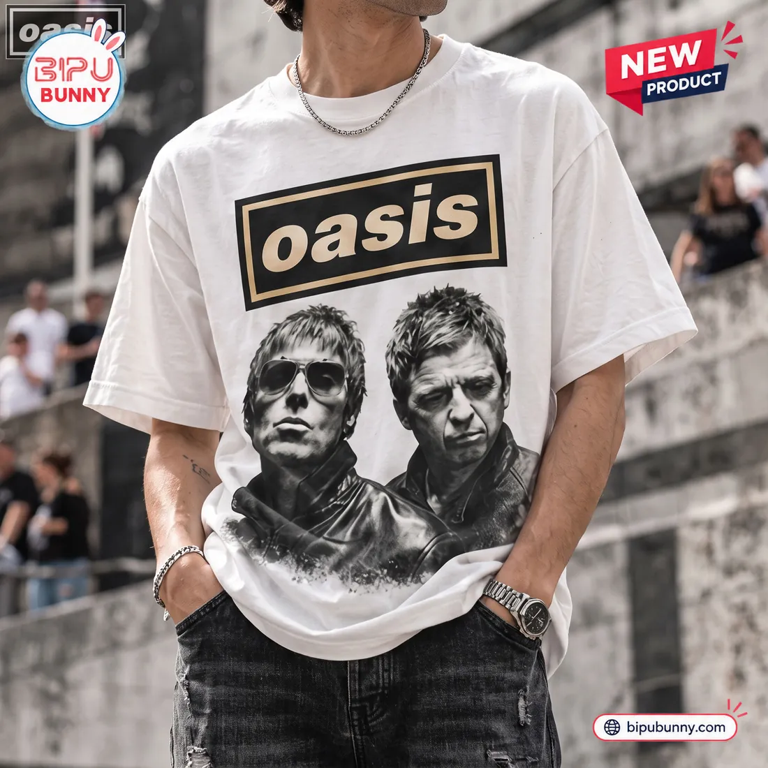 Oasis Band Tour 2027 White T-Shirt Oasis Band Tour 2027 White T-Shirt