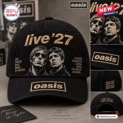 Oasis Live 27 Black Embroidered Baseball Cap