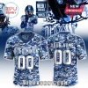 Old Dominion Monarchs Custom Camo Football Jersey featuring blue camouflage pattern with white numbers and team text.