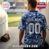 Old Dominion Monarchs Custom Camo Football Jersey featuring blue camouflage pattern with custom text and number 00.