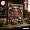 Front view of the Old Fuckers Club Ornament Advent Calendar 2026 box featuring a graphic of men in a cozy workshop setting.