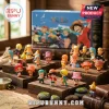 One Piece Anime Character 24-Day Advent Calendar features multiple miniature plastic figures displayed on wooden platforms.