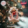 One Piece Monkey D. Luffy Christmas ornament featuring Luffy in a combat stance surrounded by white smoke on a roof base.