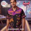 Parliament Funkadelic Mothership Connection Hawaiian shirt with purple, orange, and black space-themed cosmic graphics.