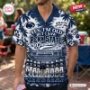 Front view of a Penn State Nittany Lions Football Hawaiian shirt with a vintage stadium and player graphic.