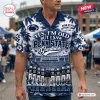 Front view of a Penn State Nittany Lions Football Hawaiian shirt with a stadium graphic and historical player numbers.