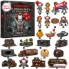 Pennywise IT 2026 Derry Horror Halloween Advent Calendar with 24 numbered horror figurines, icons, and display items.