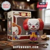 Pennywise x Cheshire Cat 1946-2006 Memorial Vinyl Figure with red balloon standing next to its branded display box.