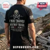 Personalized US Army Veteran T-Shirt featuring a skull, helmet, wrenches, and military text on a black cotton background.