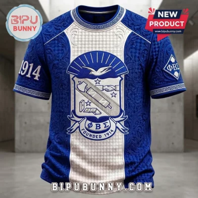 Phi Beta Sigma Fraternity Crest Blue Paisley Shirt