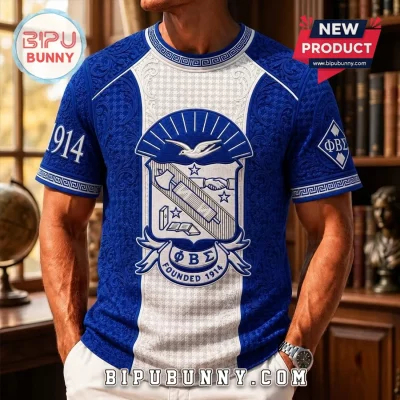 Phi Beta Sigma Fraternity Crest Blue Paisley Shirt