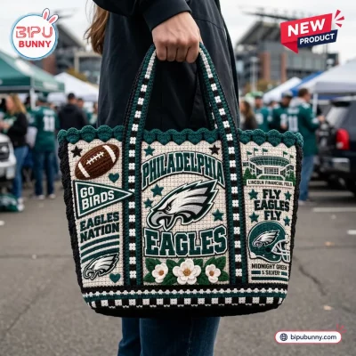 Philadelphia Eagles Crocheted Tote Bag