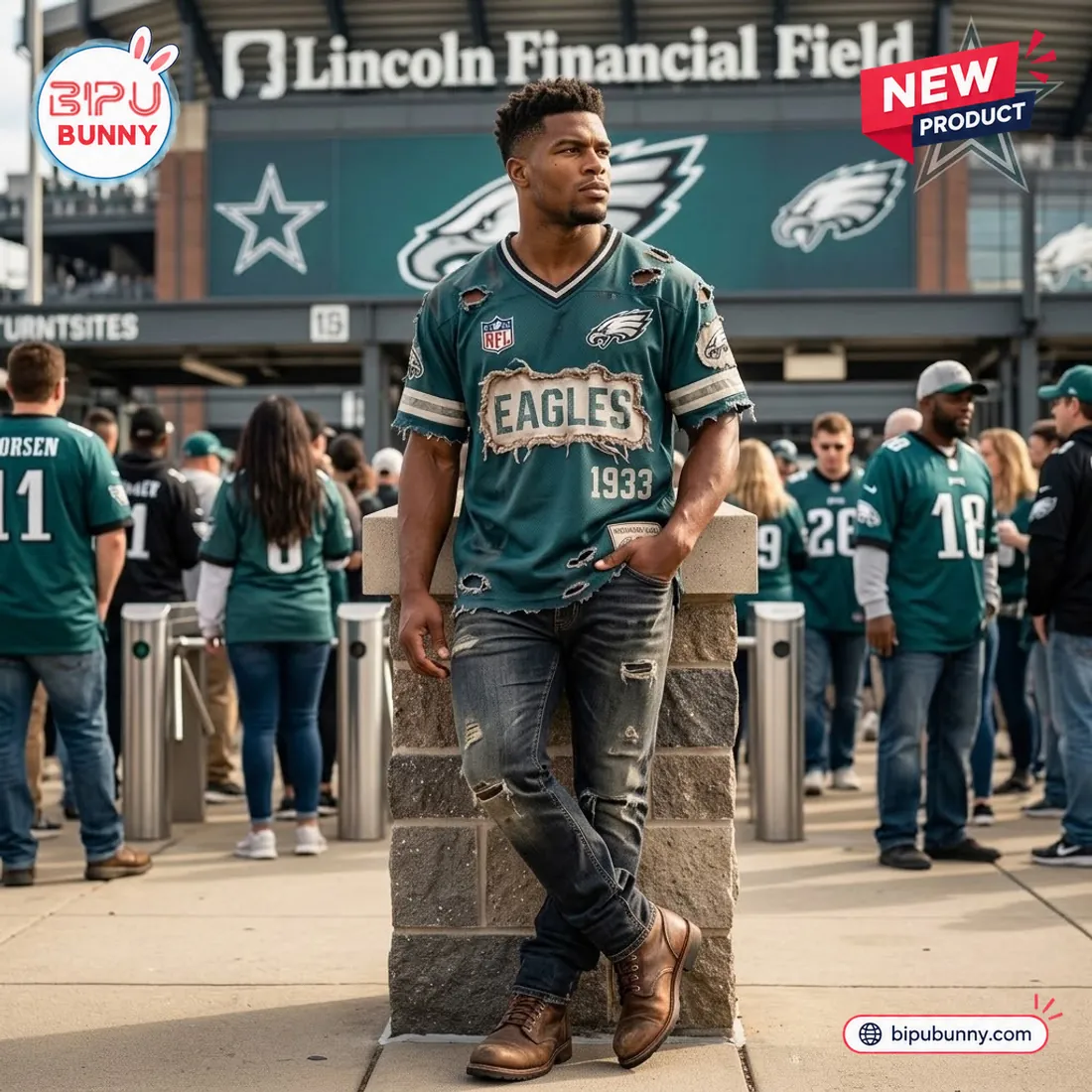Philadelphia Eagles NFL Football Distressed T-Shirt Philadelphia Eagles NFL Football Distressed T-Shirt