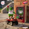 Phillie Phanatic Philadelphia Phillies 143rd Anniversary Toy Figure riding a red ATV next to its branded retail box.