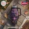 Pink Floyd Dark Side of the Moon 40oz tumbler cup featuring a spooky graveyard, glowing jack-o'-lanterns, and prism art.