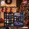 Front view of Pink Floyd Little People Advent Calendar Blind Box set displayed open with various music figurines.