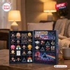 Open front view of Pink Floyd Little People Advent Calendar Blind Box on wooden table.