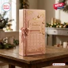 Pink Gnome Christmas 2026 Advent Calendar box featuring gold foil accents, a silk ribbon, and 24 numbered holiday compartments.