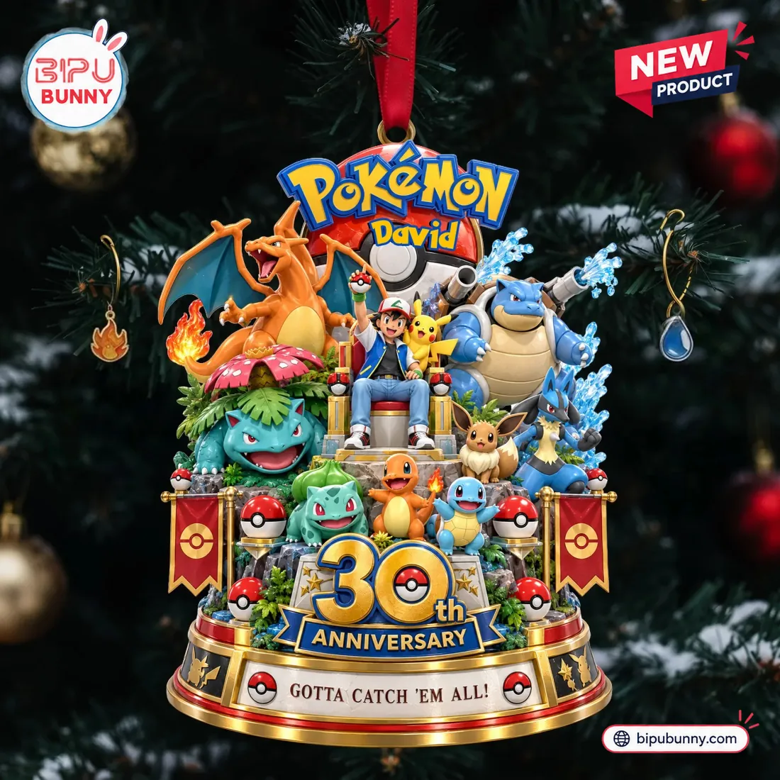 Pokémon 30th Anniversary Christmas Ornament Pokémon 30th Anniversary Christmas Ornament