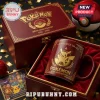 Pokemon 30th Anniversary Pikachu red coffee mug inside a decorative wooden box with gold foil lettering and red velvet lining.