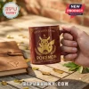 Pokemon 30th Anniversary Pikachu Red Coffee Mug featuring gold character artwork and logo on a dark red ceramic background.