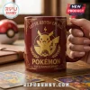 Pokemon 30th Anniversary Pikachu red coffee mug with gold emblem, lightning bolt icon, and Gotta Catch Em All text.