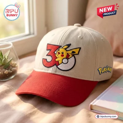 Pokémon 30th Anniversary Red Beige Baseball Hat
