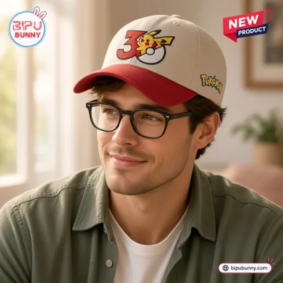 Pokémon 30th Anniversary Red Beige Baseball Hat