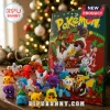Pokemon Christmas Advent Calendar 2026 featuring colorful miniature character figures displayed before a festive tree.