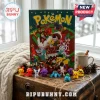 Pokemon Christmas Advent Calendar 2026 featuring festive character illustrations, numbered doors, and small PVC figures.