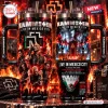 Side-by-side view of Rammstein Live In Mexico City 2026 Stanley Tumbler with band imagery and fire graphics.