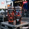 Front view of two Stanley Tumbler cups featuring Rammstein Live In Mexico City 2026 band graphics and concert fire imagery.
