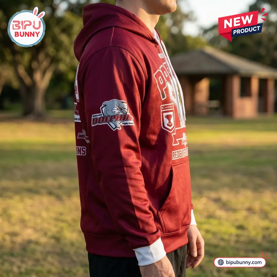 Redcliffe Dolphins 2026 Hostplus Cup Premiers Maroon Hoodie Redcliffe Dolphins 2026 Hostplus Cup Premiers Maroon Hoodie