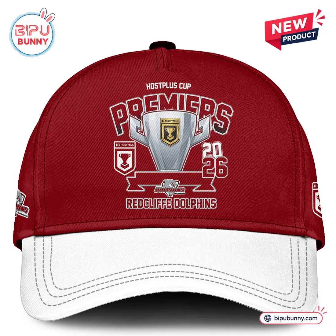 Redcliffe Dolphins 2026 Hostplus Cup Premiers Maroon Hoodie Redcliffe Dolphins 2026 Hostplus Cup Premiers Maroon Hoodie