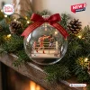 Rocky 50th Anniversary Christmas ornament featuring a boxing ring scene inside a glass bauble with a red ribbon quote.