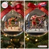 Rocky 50th Anniversary Christmas ornament featuring Rocky Balboa and Apollo Creed boxing inside a clear glass bauble.